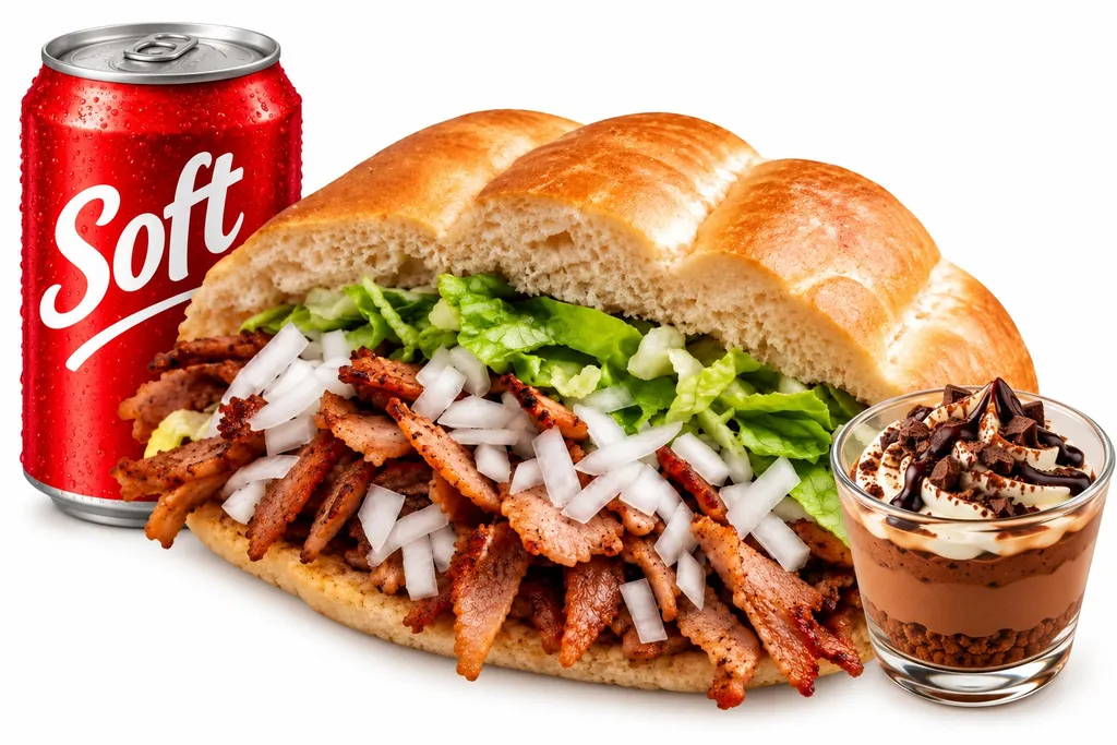 Grande pita + boisson + dessert