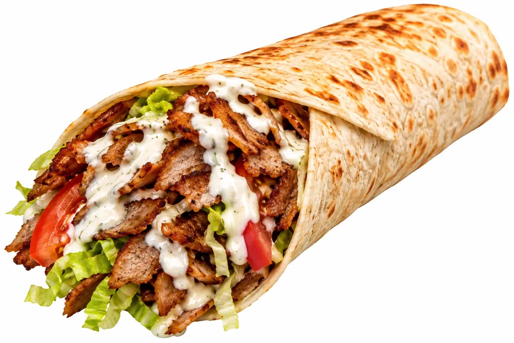 Petit durum classique (gyros + crudités)