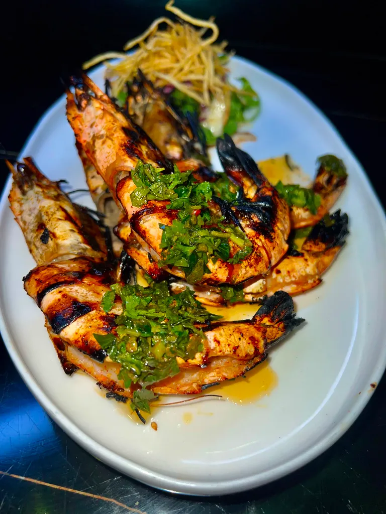 Gambas Royal grillée sauce chimichurri