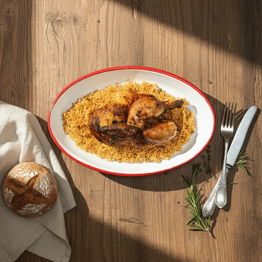 1/2 Poulet + Riz