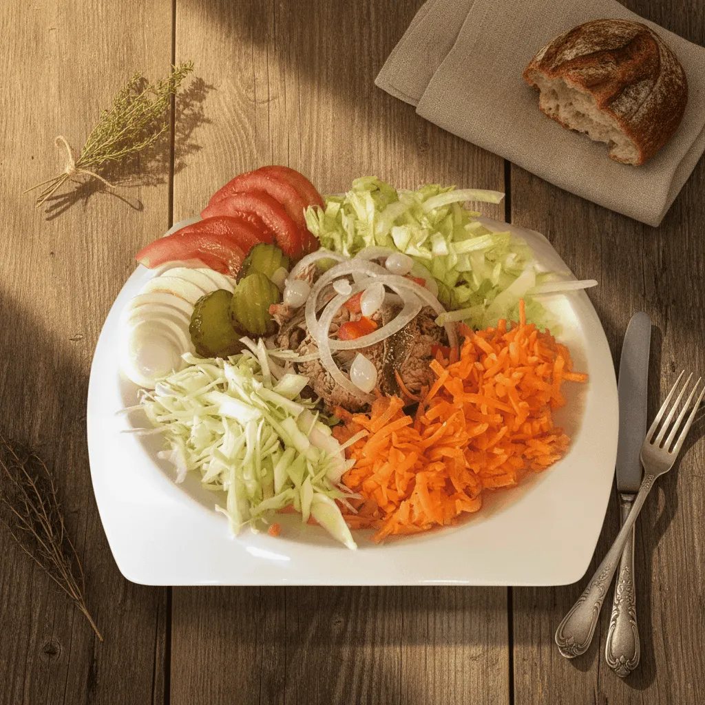 Salade Niçoise:thon-crudités-anchois