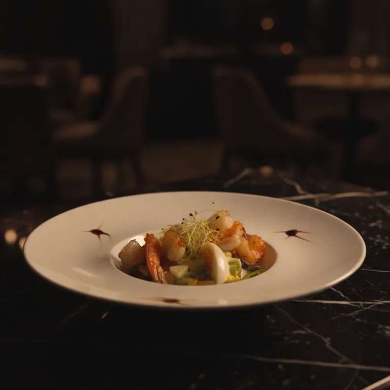 Tagliata d'Avocat Tropical aux Scampis