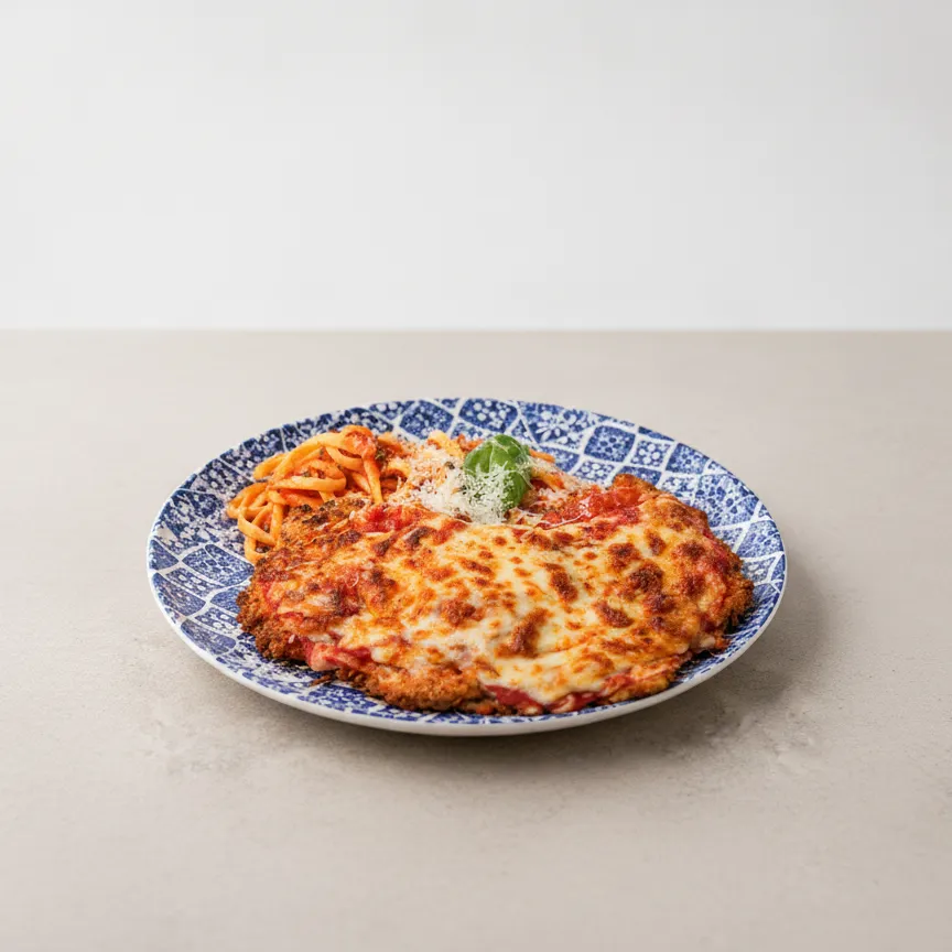Escalope poulet milanaise sauce tomate
