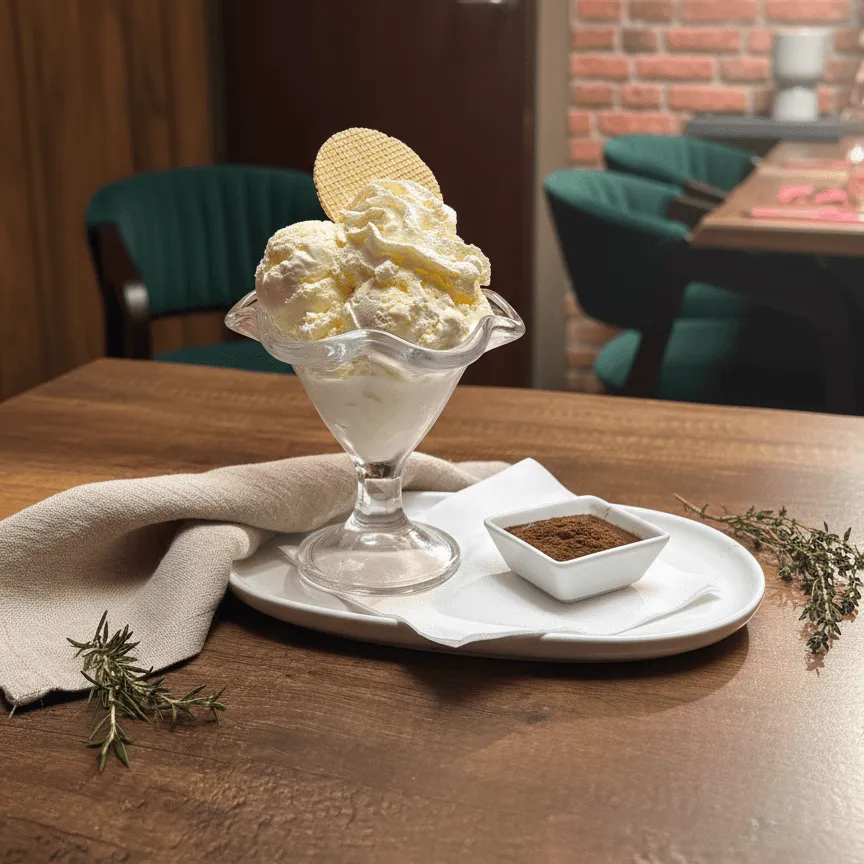 Coupe glace au chocolat, caramel