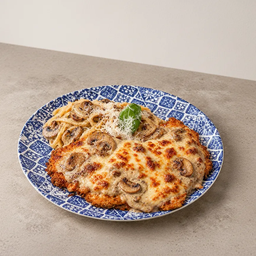 Escalope poulet milanaise sauce tomate